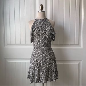 Zara Black Floral Halter Mini Dress